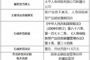 太平人寿新疆分公司被罚11.5万元：客户信息不真实、人身保险新型产品超犹豫期回访