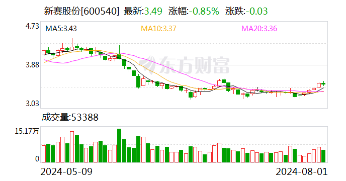 新赛股份:董事长马晓宏因工作调动辞职